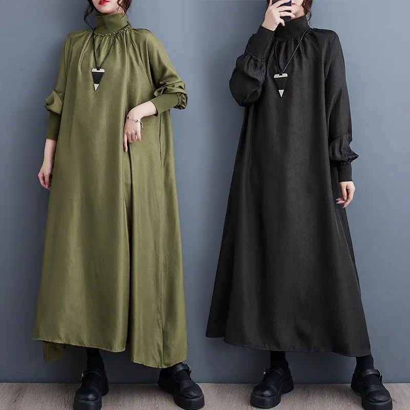 Large Size Women's Clothing 2023 Autumn New Fashion Style High Neck Dress Slim And Versatile Casual Loose Fit Long Dress Z2644
Large Size Women's Clothing 2023 Autumn New Fashion Style High Neck Dress Slim And Versatile Casual Loose Fit Long Dress Z2644
