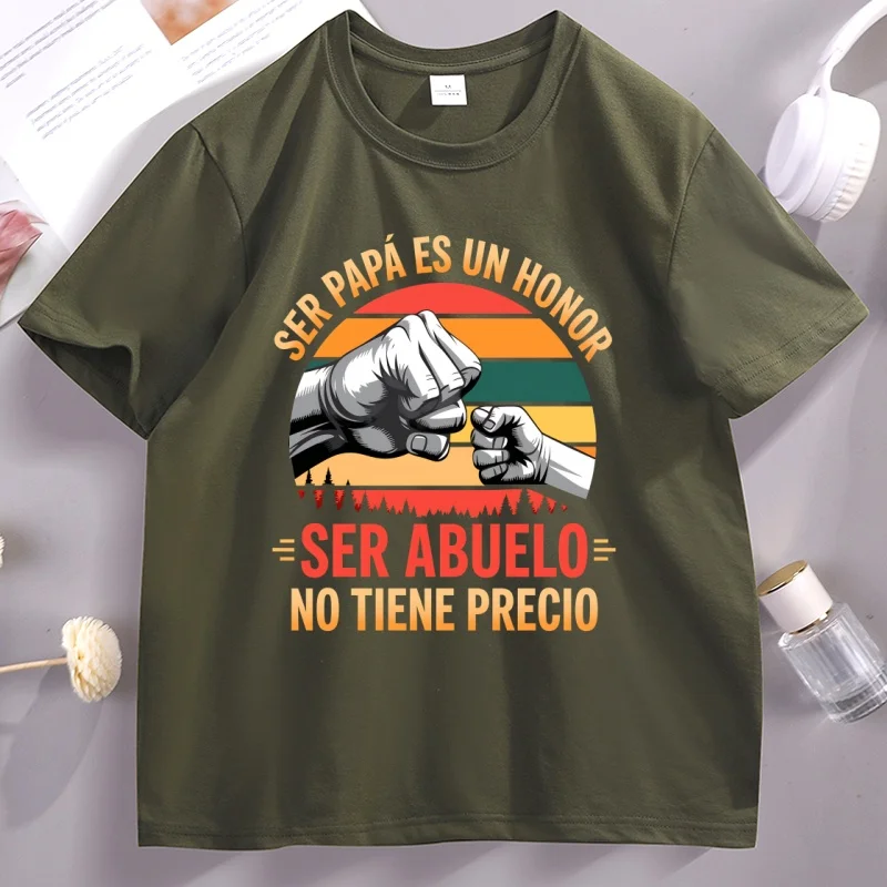 Ser Papa Es Un Honor T-Shirts Spanish Grandfather T Shirt Retro Grandpa Tshirt Casual Cotton Short Sleeve Round Neck Tees
Ser Papa Es Un Honor T-Shirts Spanish Grandfather T Shirt Retro Grandpa Tshirt Casual Cotton Short Sleeve Round Neck Tees