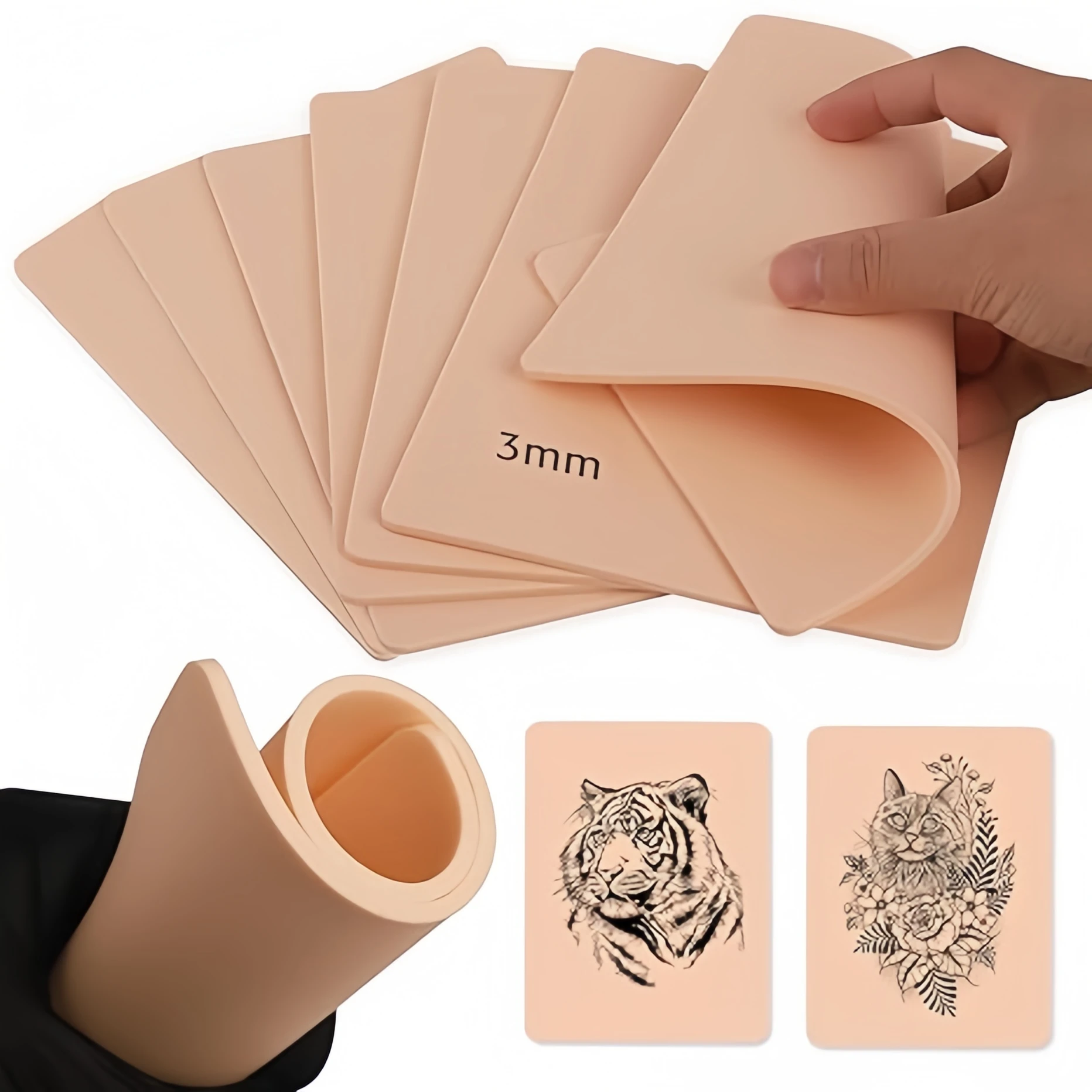 1/3/5/8/10/15pcs Tattoo Practice Skin 3MM Silicone Fake Skin Double-Sided for Permanent Makeup Training Supply Tattoo Accessory
1/3/5/8/10/15pcs Tattoo Practice Skin 3MM Silicone Fake Skin Double-Sided for Permanent Makeup Training Supply Tattoo Accessory