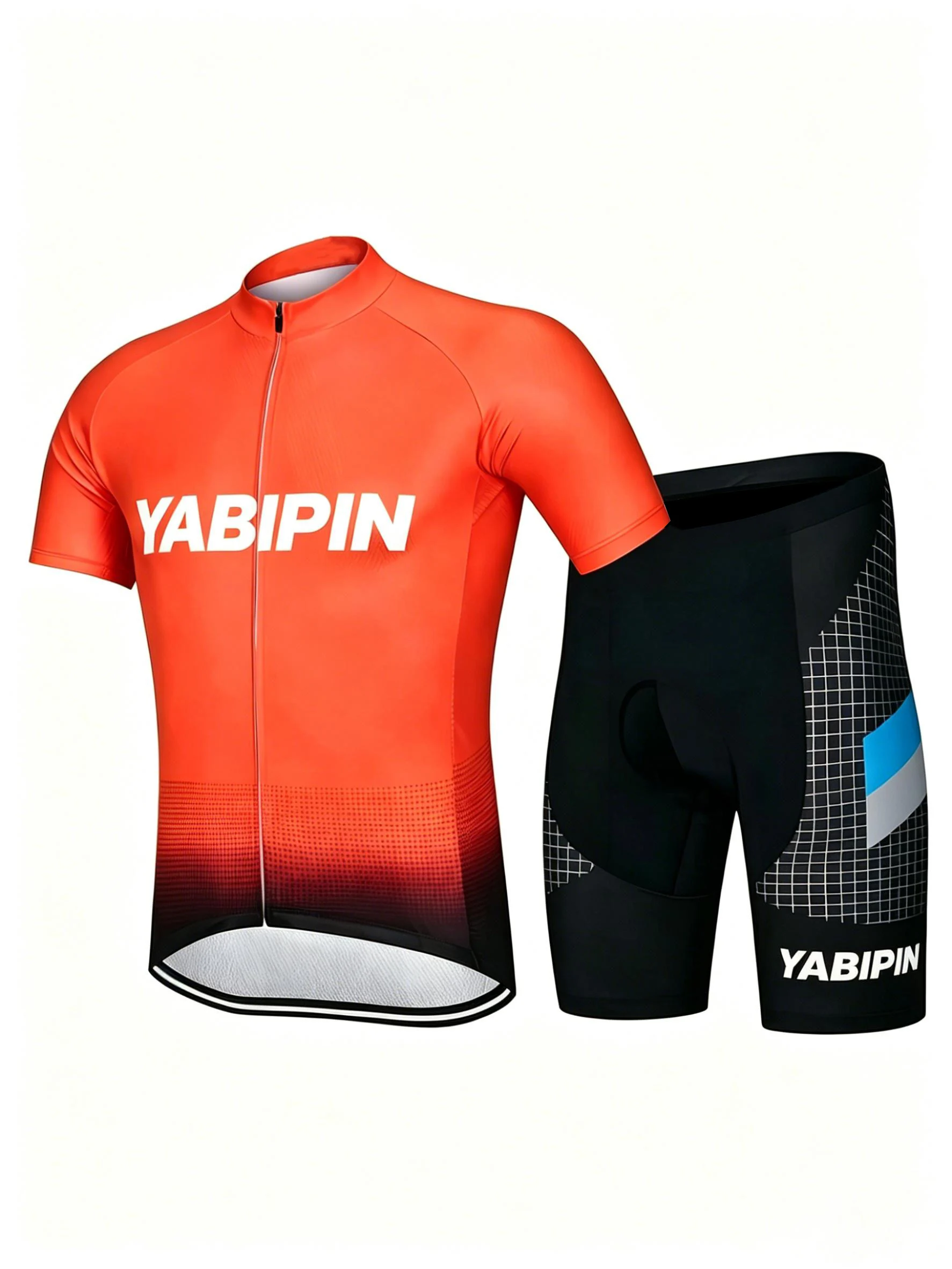 Men‘s Short Sleeve Shorts Cycling Jersey Set, Stand Collar Full Zip with Letter Print, Breathable Quick Dry 2 Piece Bike Suit
Men‘s Short Sleeve Shorts Cycling Jersey Set, Stand Collar Full Zip with Letter Print, Breathable Quick Dry 2 Piece Bike Suit