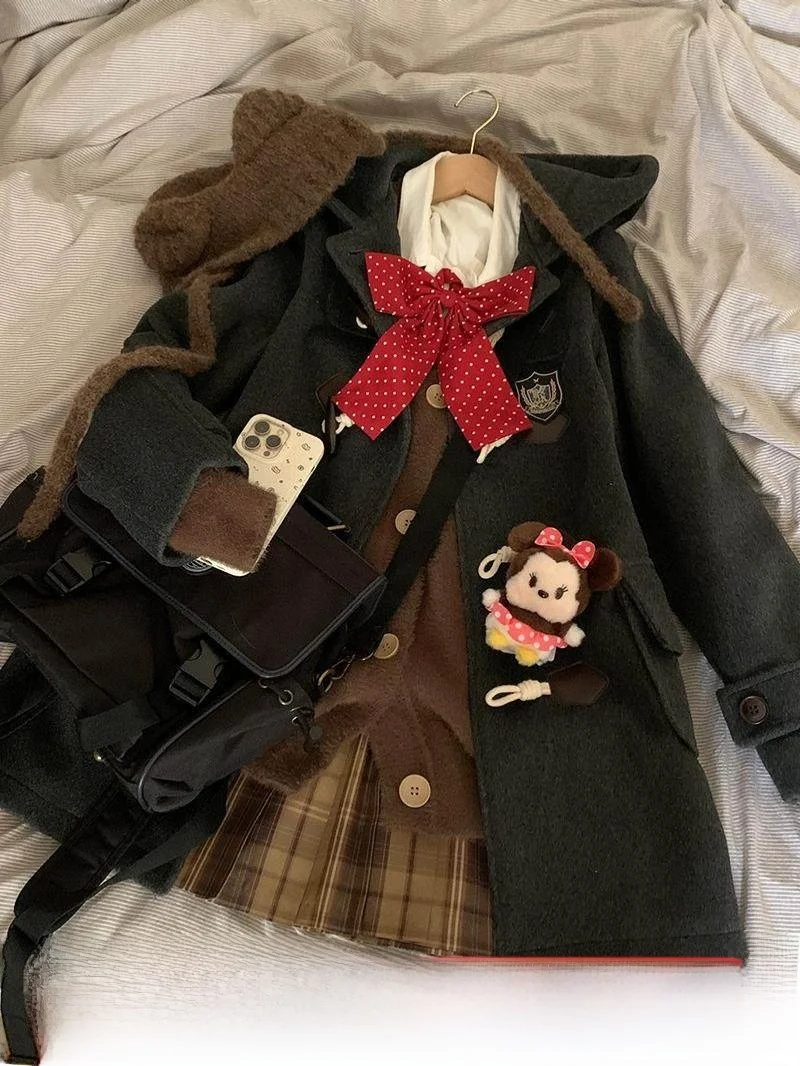 Клубная фея JK шерстяное пальто с капюшоном средней длины японский Sle пара студенческая верхняя одежда Sweet Sle Long Sve полиэстер
Клубная фея JK шерстяное пальто с капюшоном средней длины японский Sle пара студенческая верхняя одежда Sweet Sle Long Sve полиэстер