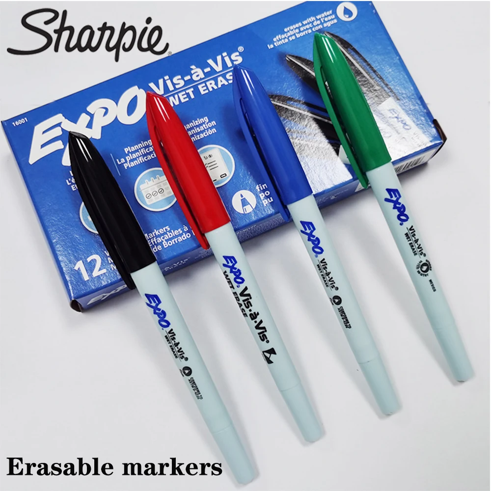 12pcs Sharpie Erasable Marker EXPO16001 Water-based Film Marker PCB Special Pen Water-soluble Office Stationery
12pcs Sharpie Erasable Marker EXPO16001 Water-based Film Marker PCB Special Pen Water-soluble Office Stationery