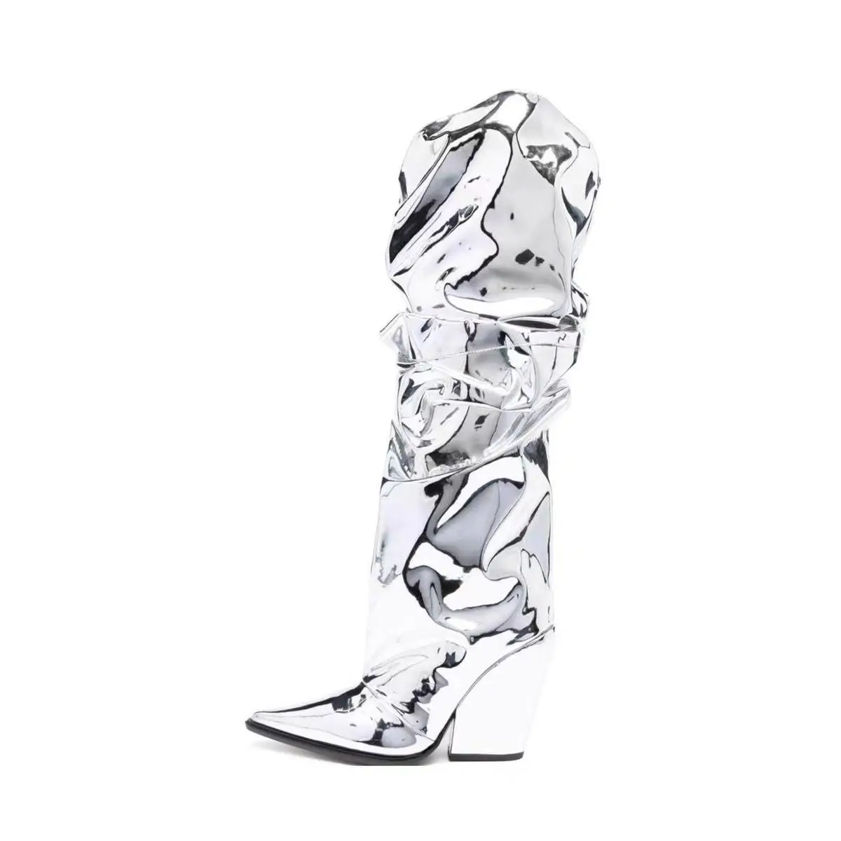 PU Leather Black Street Style Pointed Toe Knee-High Women Boots Chunky High heels Slip On Design Large Size Fashion Lady Shoes
PU Leather Black Street Style Pointed Toe Knee-High Women Boots Chunky High heels Slip On Design Large Size Fashion Lady Shoes