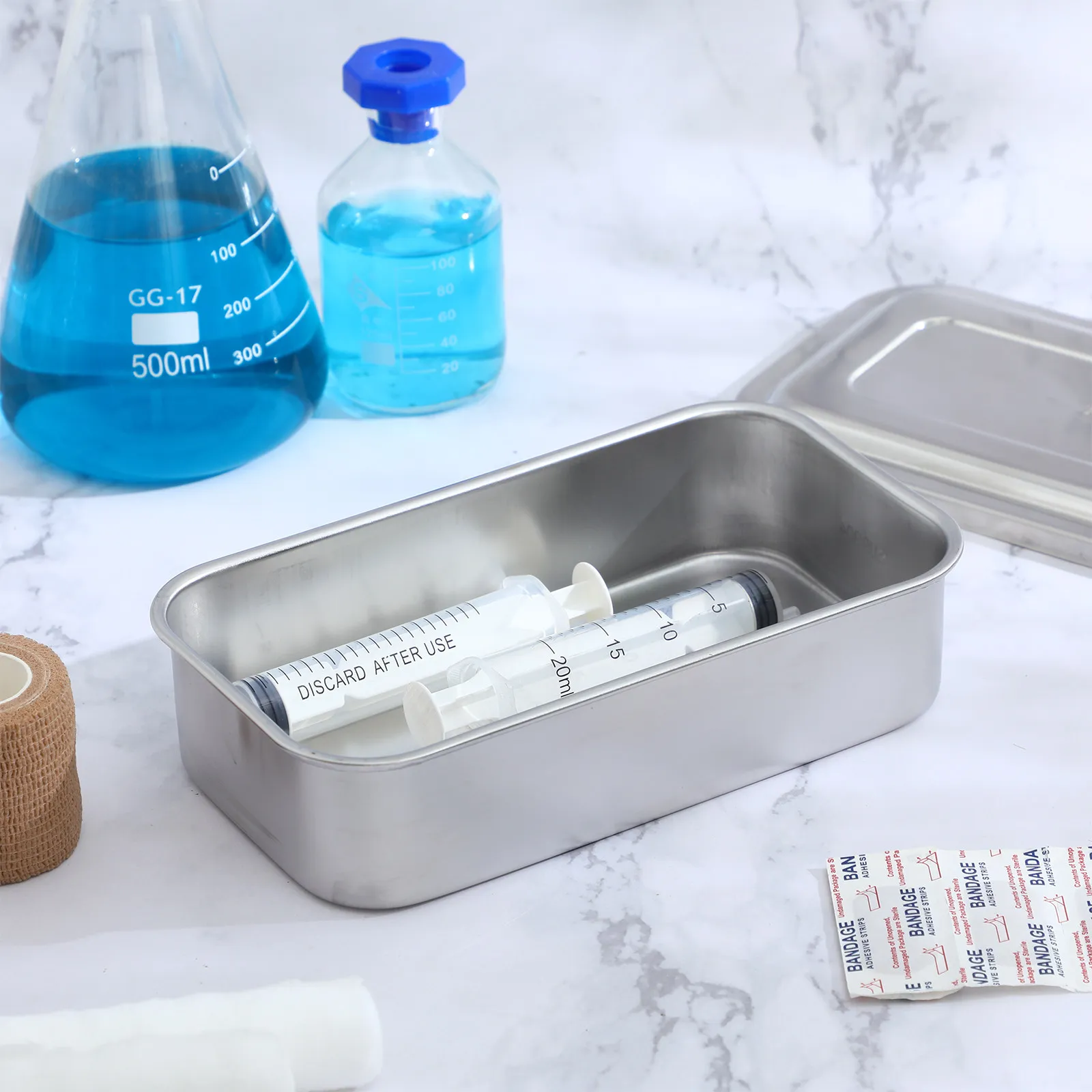 Surgical Instrument Tray Stainless Steel with Lid 8 Inch for Experiment Sterilization Storage Cotton Balls Gauze
Surgical Instrument Tray Stainless Steel with Lid 8 Inch for Experiment Sterilization Storage Cotton Balls Gauze