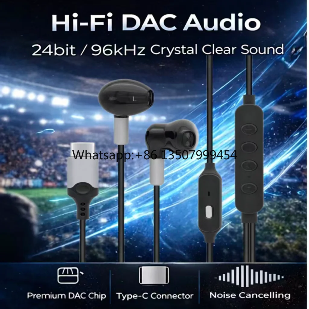 Semi-In-Ear Design Wired Earphones 1.2M Type C AI ENC Noise Cancelling Headphone With Mic for Streaming Gaming Music
Semi-In-Ear Design Wired Earphones 1.2M Type C AI ENC Noise Cancelling Headphone With Mic for Streaming Gaming Music