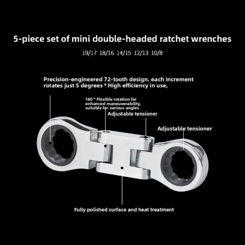 Flex-Head Design Flex-Head Ratcheting Wrench Ratcheting Mechanism Mini Size Mini Wrench Set Portable Stubby Design
Flex-Head Design Flex-Head Ratcheting Wrench Ratcheting Mechanism Mini Size Mini Wrench Set Portable Stubby Design