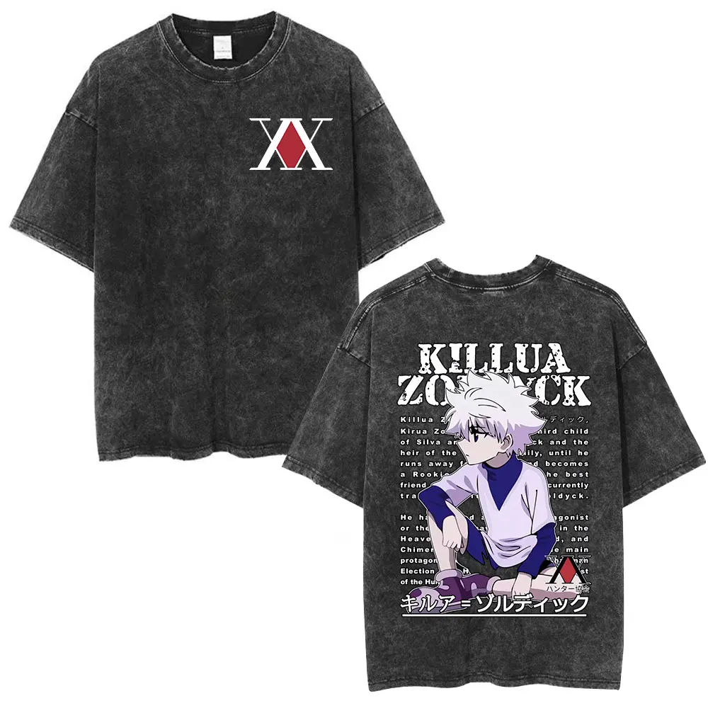 Винтажная мытая аниме Hunter X Hunter футболка Spider Phantom Troupe Hisoka Chrollo футболка с коротким рукавом для мужчин и женщин летние футболки
Винтажная мытая аниме Hunter X Hunter футболка Spider Phantom Troupe Hisoka Chrollo футболка с коротким рукавом для мужчин и женщин летние футболки