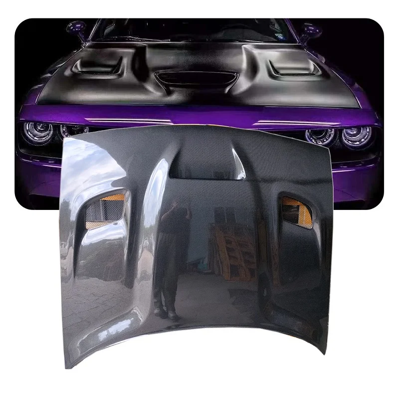 Carbon Fiber Engine Hood Bonnet for 2008 - 2023 Dodge Challenger Hellcat Style Hood Scoop Air Intake Vent
Carbon Fiber Engine Hood Bonnet for 2008 - 2023 Dodge Challenger Hellcat Style Hood Scoop Air Intake Vent
