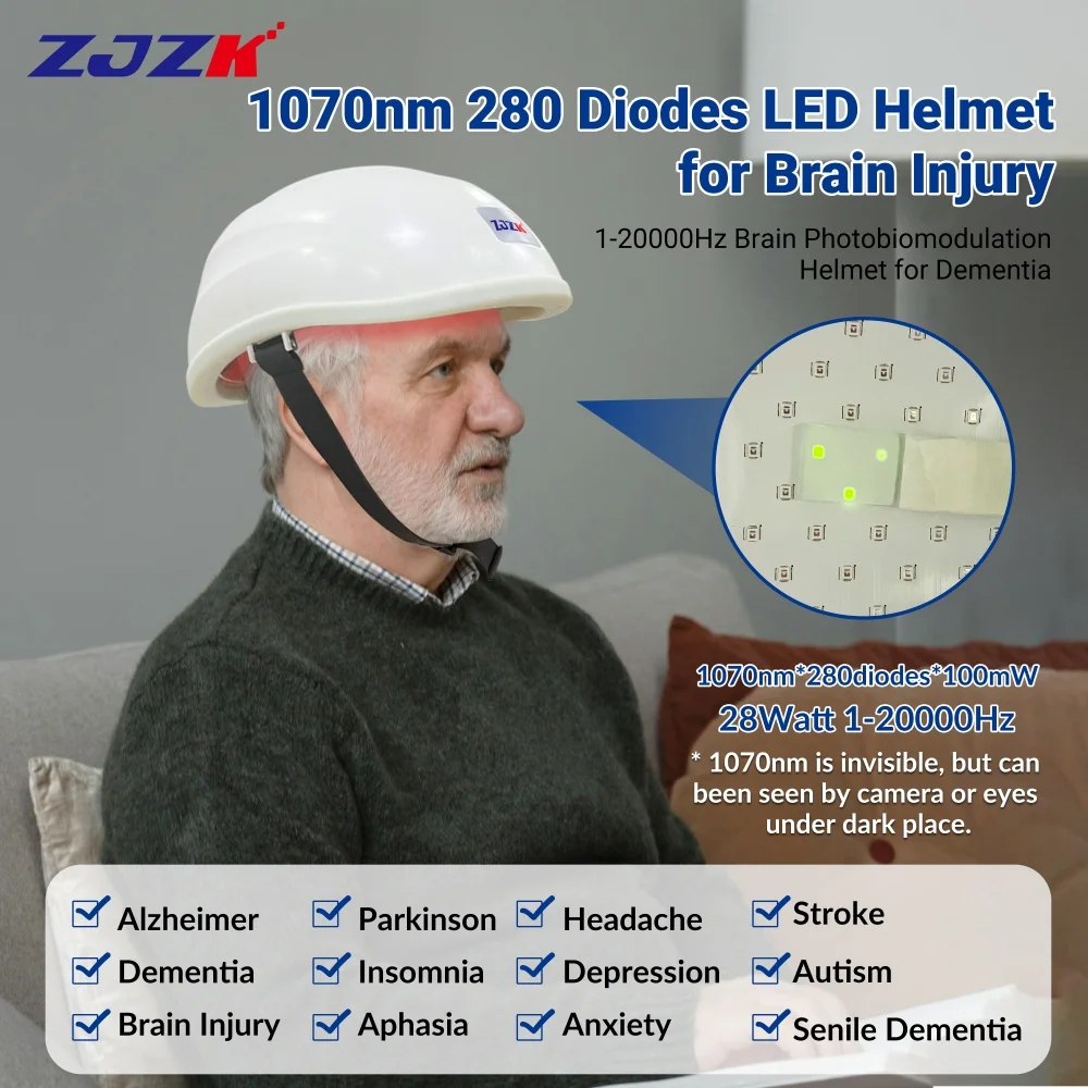 ZJZK Professional 1070nm NIR Helmet Brain Light Therapy Transcranial Photobiomodulation Device 1-20000Hz for Alzheimer's Autism
ZJZK Professional 1070nm NIR Helmet Brain Light Therapy Transcranial Photobiomodulation Device 1-20000Hz for Alzheimer's Autism