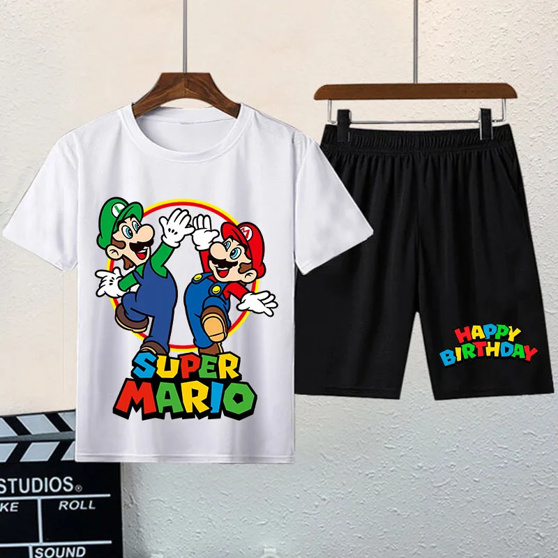 Super Marios Children's T-shirt+Shorts Set Luigi Cartoon Anime Figures Short Sleeve Cool Fashion Cotton Tee Household Clothes
Super Marios Children's T-shirt+Shorts Set Luigi Cartoon Anime Figures Short Sleeve Cool Fashion Cotton Tee Household Clothes
