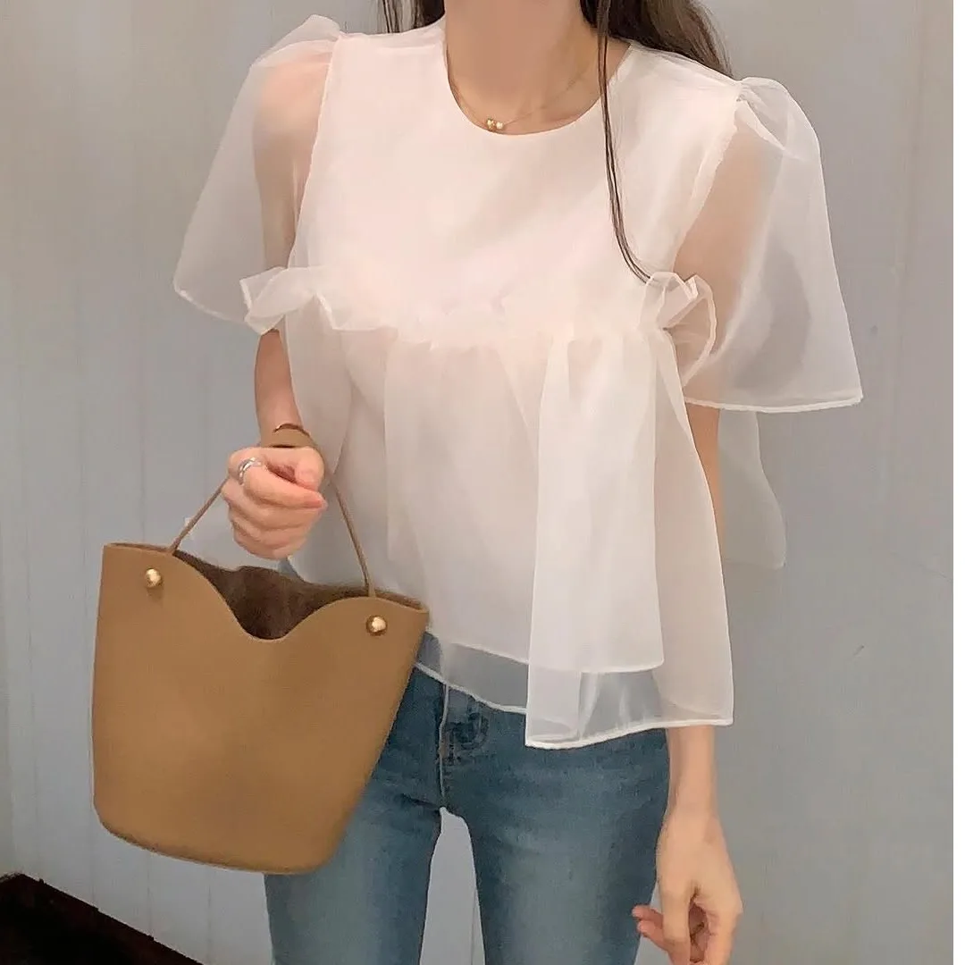Slimming Mesh round Neck Short Sleeve Shirt Versatile Basic Style Women's Fashion Summer New Arrival Loose Fit Other Material
Slimming Mesh round Neck Short Sleeve Shirt Versatile Basic Style Women's Fashion Summer New Arrival Loose Fit Other Material