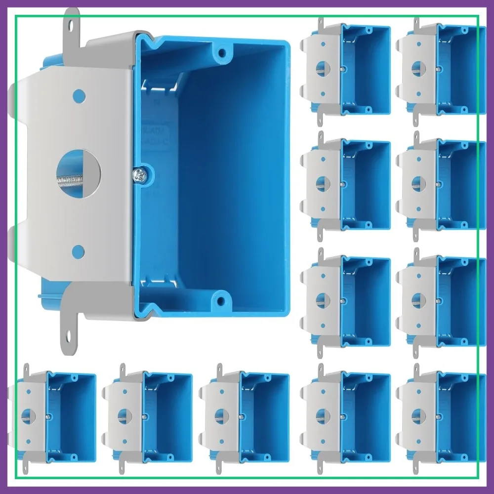 Adjustable 1 Gang Electrical Box 21 cu. in. PVC Junction Box, Blue ETL Listed (Pack of 12)
Adjustable 1 Gang Electrical Box 21 cu. in. PVC Junction Box, Blue ETL Listed (Pack of 12)