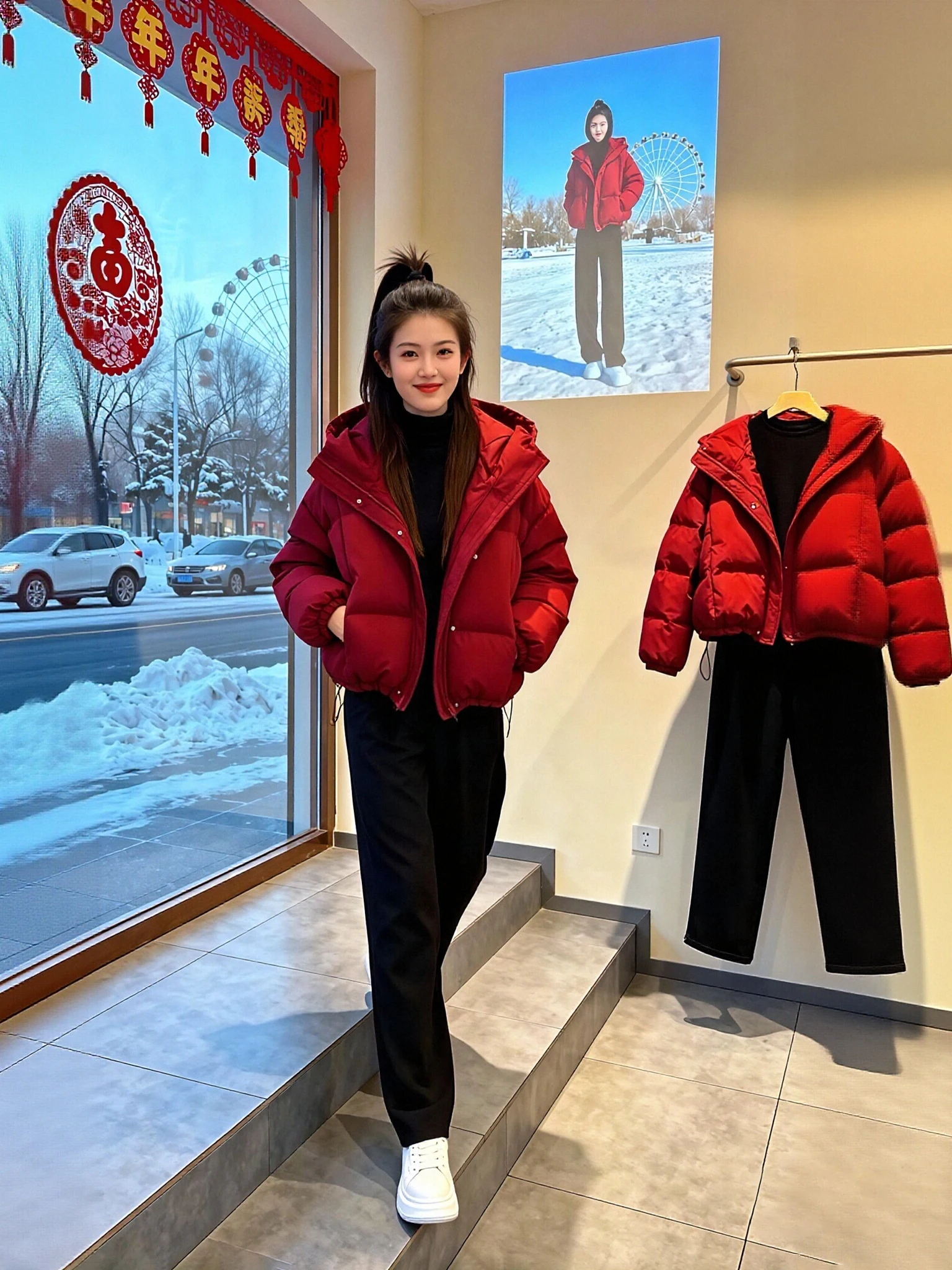 Winter Casual Style Women's Short Coat Hat Jacket Long Pants Thickened Cotton Clothes Zipper Loose Fit Fashionable Set
Winter Casual Style Women's Short Coat Hat Jacket Long Pants Thickened Cotton Clothes Zipper Loose Fit Fashionable Set