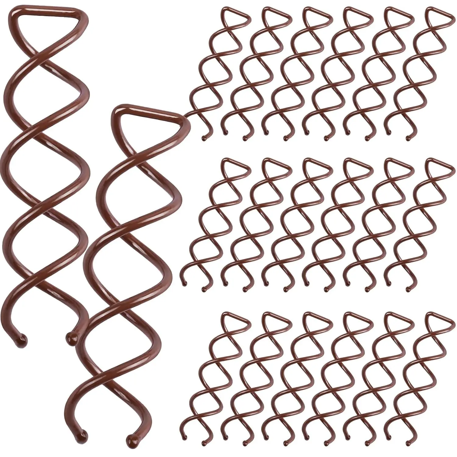 20PCS Spiral Hair Pins, Non-Scratch Round Clips for Bun Twist, Brown
20PCS Spiral Hair Pins, Non-Scratch Round Clips for Bun Twist, Brown