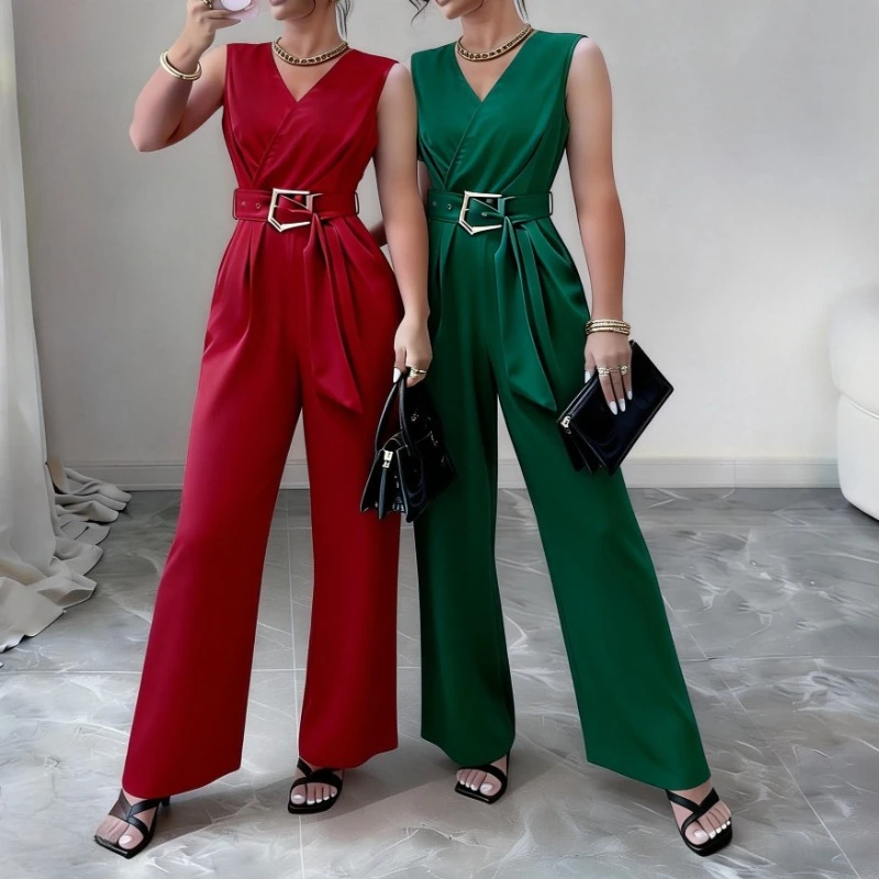 Женский красный комбинезон без рукавов с V-образным вырезом, широкими штанинами, поясом на завязках, для повседневной носки, офиса, вечеринок, элегантный ромпер-боди
Женский красный комбинезон без рукавов с V-образным вырезом, широкими штанинами, поясом на завязках, для повседневной носки, офиса, вечеринок, элегантный ромпер-боди