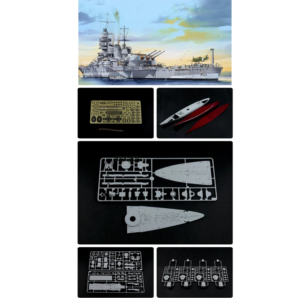 Trumpeter 05318 1/350 Scale Italy Battleship Roma Ship Hobby Assembly Plastic Handcraft Model Building Kit
Trumpeter 05318 1/350 Scale Italy Battleship Roma Ship Hobby Assembly Plastic Handcraft Model Building Kit