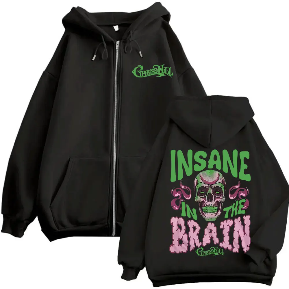 Rapper Cypress Hill Black Sunday Insane in The Brain Zipper Hoodie Skeleton Print Zip Up Hoodies Men Women Fashion Hip Hop Coat
Rapper Cypress Hill Black Sunday Insane in The Brain Zipper Hoodie Skeleton Print Zip Up Hoodies Men Women Fashion Hip Hop Coat