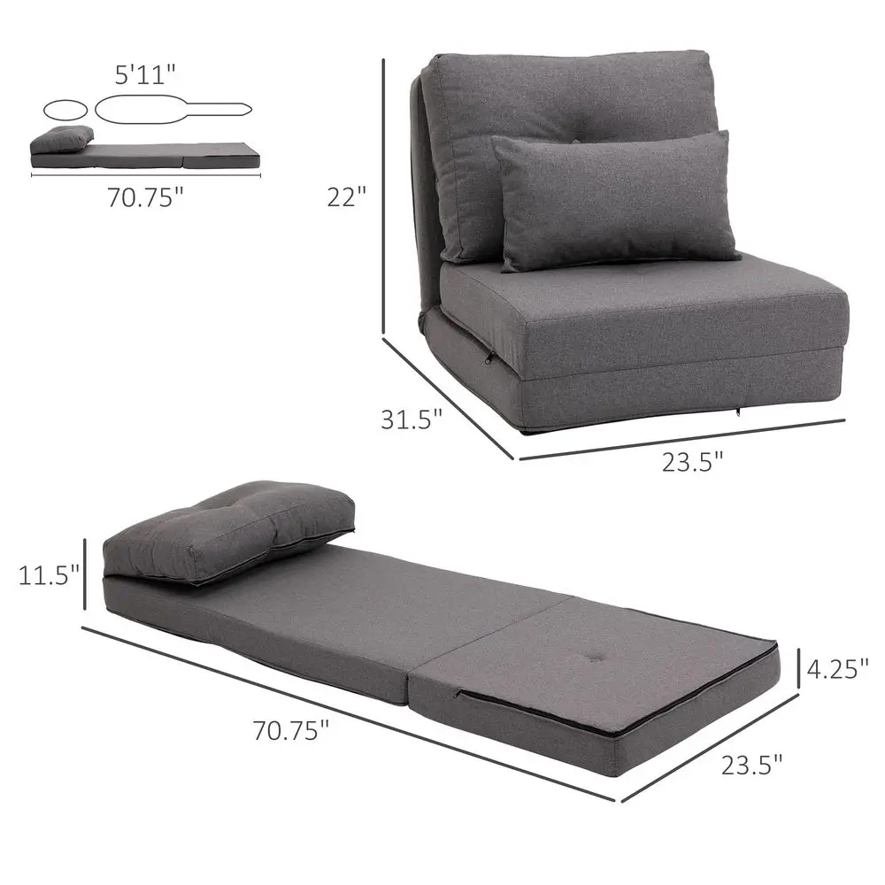 Convertible Flip Chair, Floor Lazy Sofa, Folding Upholstered Couch Bed with Adjustable Backrest, Metal Frame and Pillows for Li
Convertible Flip Chair, Floor Lazy Sofa, Folding Upholstered Couch Bed with Adjustable Backrest, Metal Frame and Pillows for Li