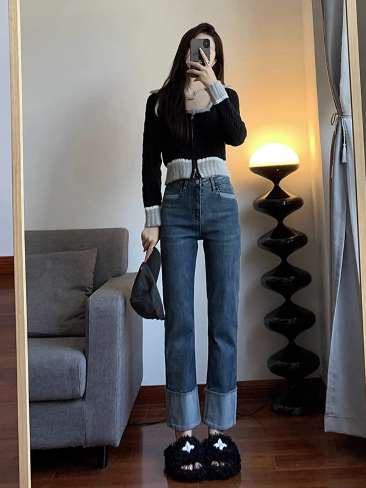 High Waist Loose Straight Leg Jeans Women's Nine Points Slimming Smoke Tube Pants Spring Autumn New Design Casual Cotton Denim
High Waist Loose Straight Leg Jeans Women's Nine Points Slimming Smoke Tube Pants Spring Autumn New Design Casual Cotton Denim
