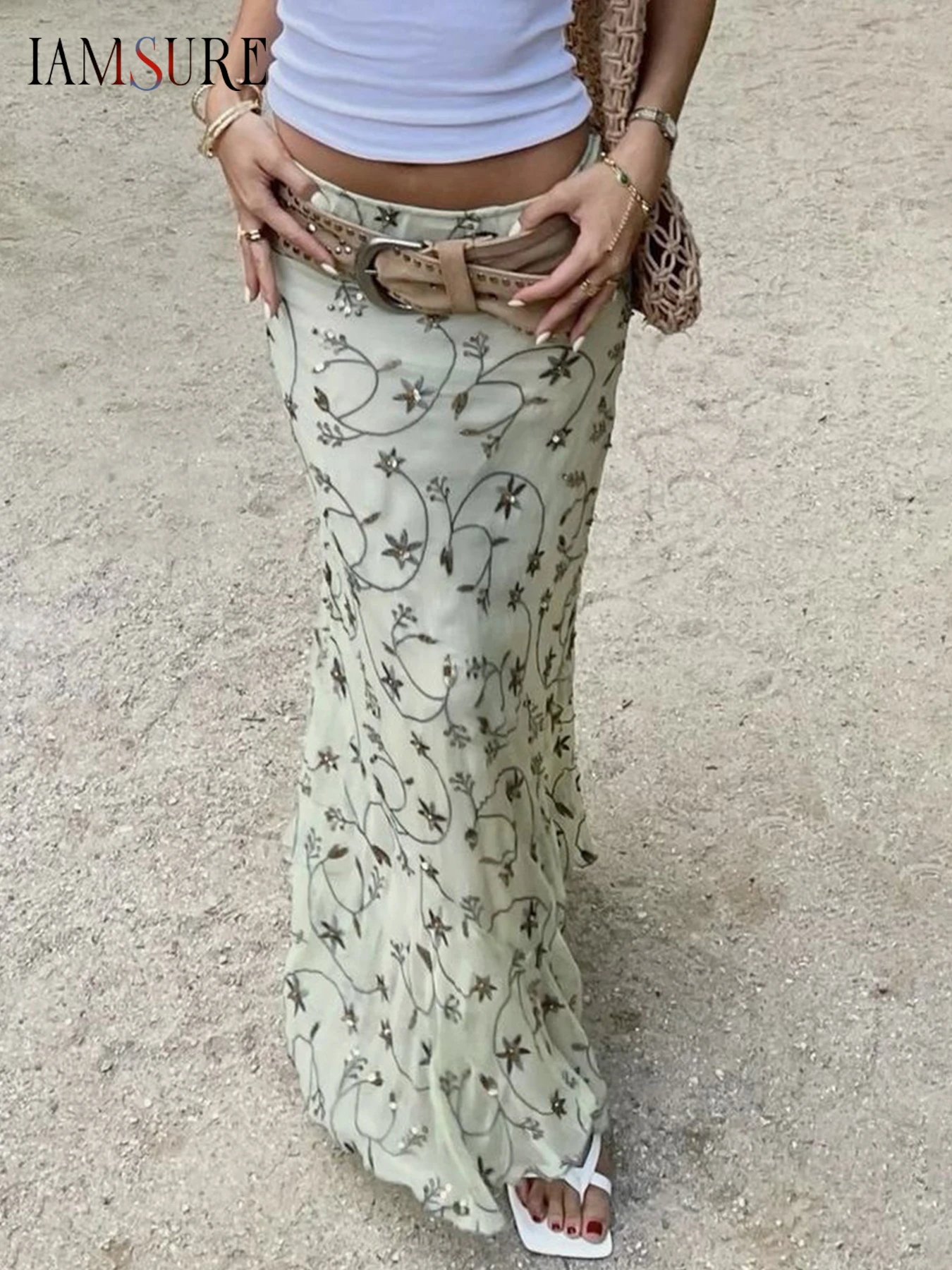 IAMSURE Holiday Floral Mesh Trumpet Skirts Beach Style Slim Low-Waisted Maxi Skirts Women 2025 Summer Fashion Streetwear Ladies
IAMSURE Holiday Floral Mesh Trumpet Skirts Beach Style Slim Low-Waisted Maxi Skirts Women 2025 Summer Fashion Streetwear Ladies