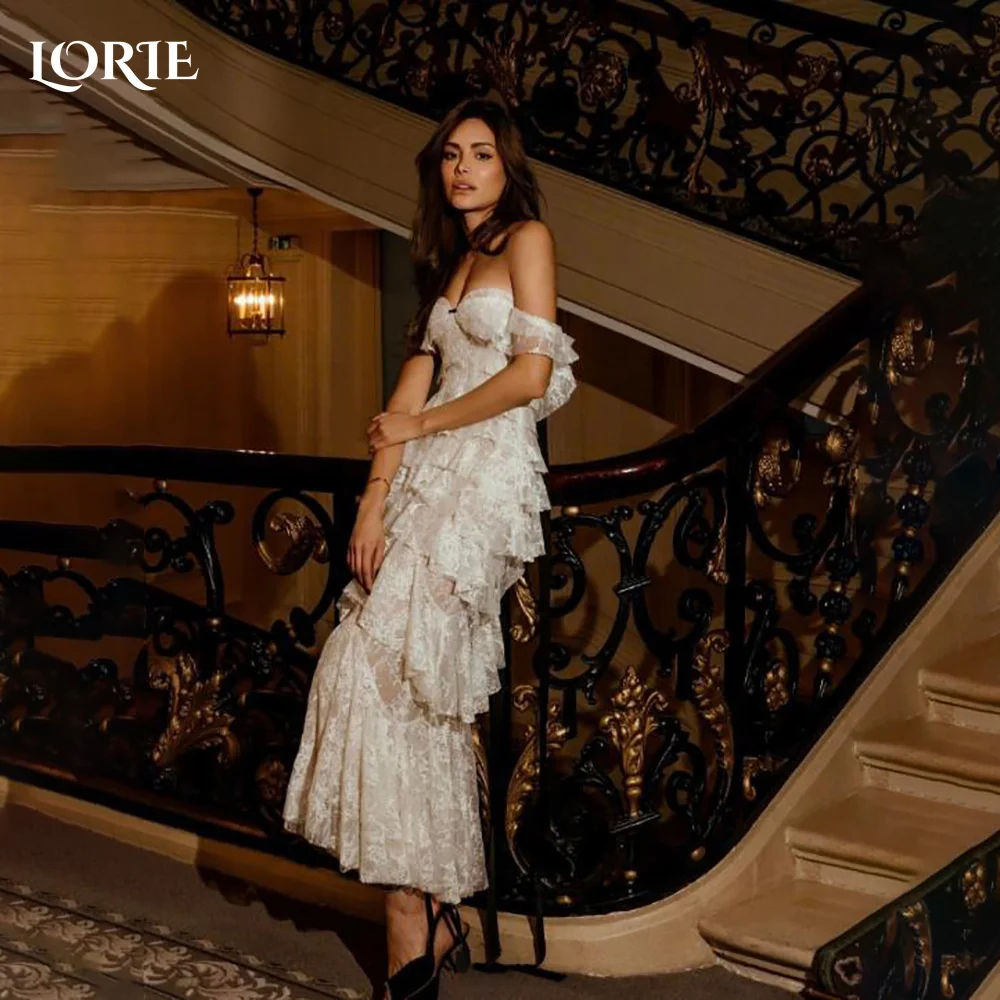 LORIE Sexy Satin Puff Sleeve Wedding Dresses A-line Pleats High Collar Ruffle Elegant Customized Bridal Gown vestidos de novia
LORIE Sexy Satin Puff Sleeve Wedding Dresses A-line Pleats High Collar Ruffle Elegant Customized Bridal Gown vestidos de novia