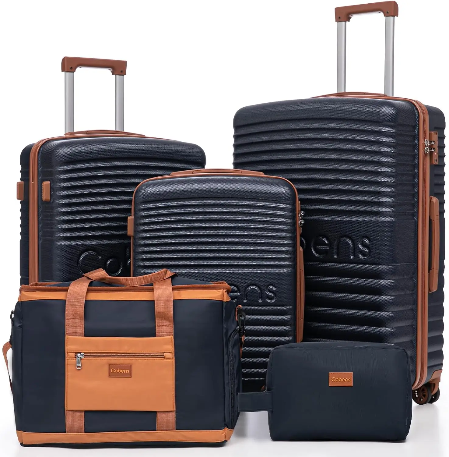 Набор из 5 предметов: легкие чемоданы из ABS-пластика с жестким корпусом, на колесиках-спиннерах, с замком TSA, темно-синие, для путешествий
Набор из 5 предметов: легкие чемоданы из ABS-пластика с жестким корпусом, на колесиках-спиннерах, с замком TSA, темно-синие, для путешествий