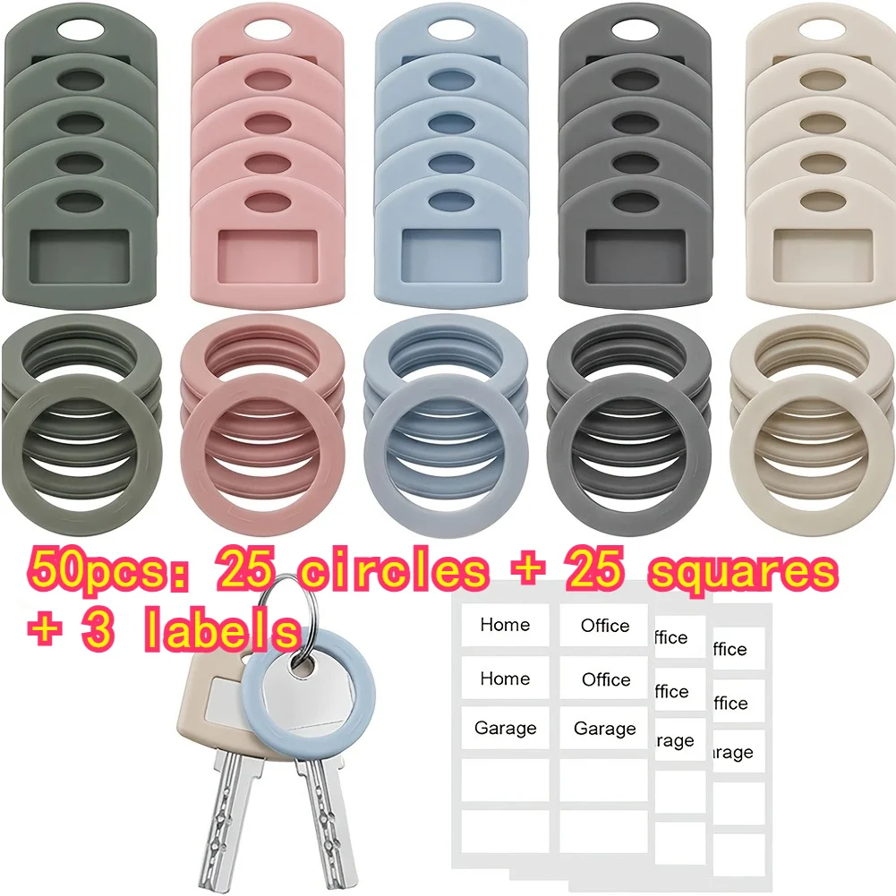 50-Pack Silicone Key Caps with Labels - Color-Coded for Home Office Door Keys, Key Head Protectors
50-Pack Silicone Key Caps with Labels - Color-Coded for Home Office Door Keys, Key Head Protectors