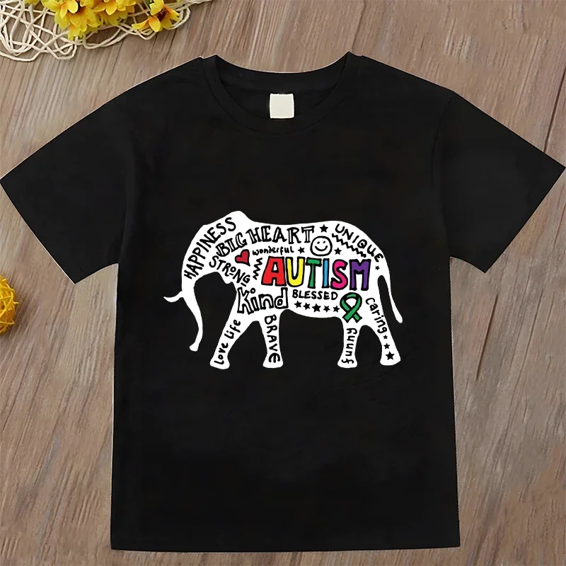 Children's Short Sleeve Clothing Autism Awareness Kids T-shirt Girls Boys Outfits T-Shirt Fashion Autism Elephant Graphic Tops
Children's Short Sleeve Clothing Autism Awareness Kids T-shirt Girls Boys Outfits T-Shirt Fashion Autism Elephant Graphic Tops
