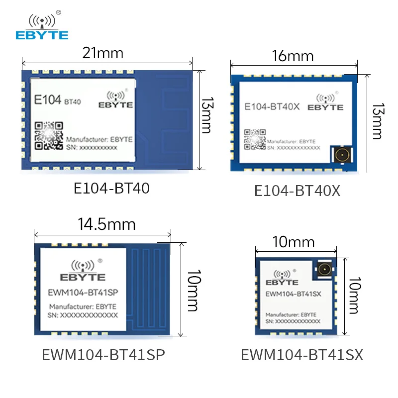 Dual-Mode BLE Wireless Module BLE5.4 EBYTE EWM104 E104 Series Serial Port Configuration Low Power Consumption AT Command
Dual-Mode BLE Wireless Module BLE5.4 EBYTE EWM104 E104 Series Serial Port Configuration Low Power Consumption AT Command