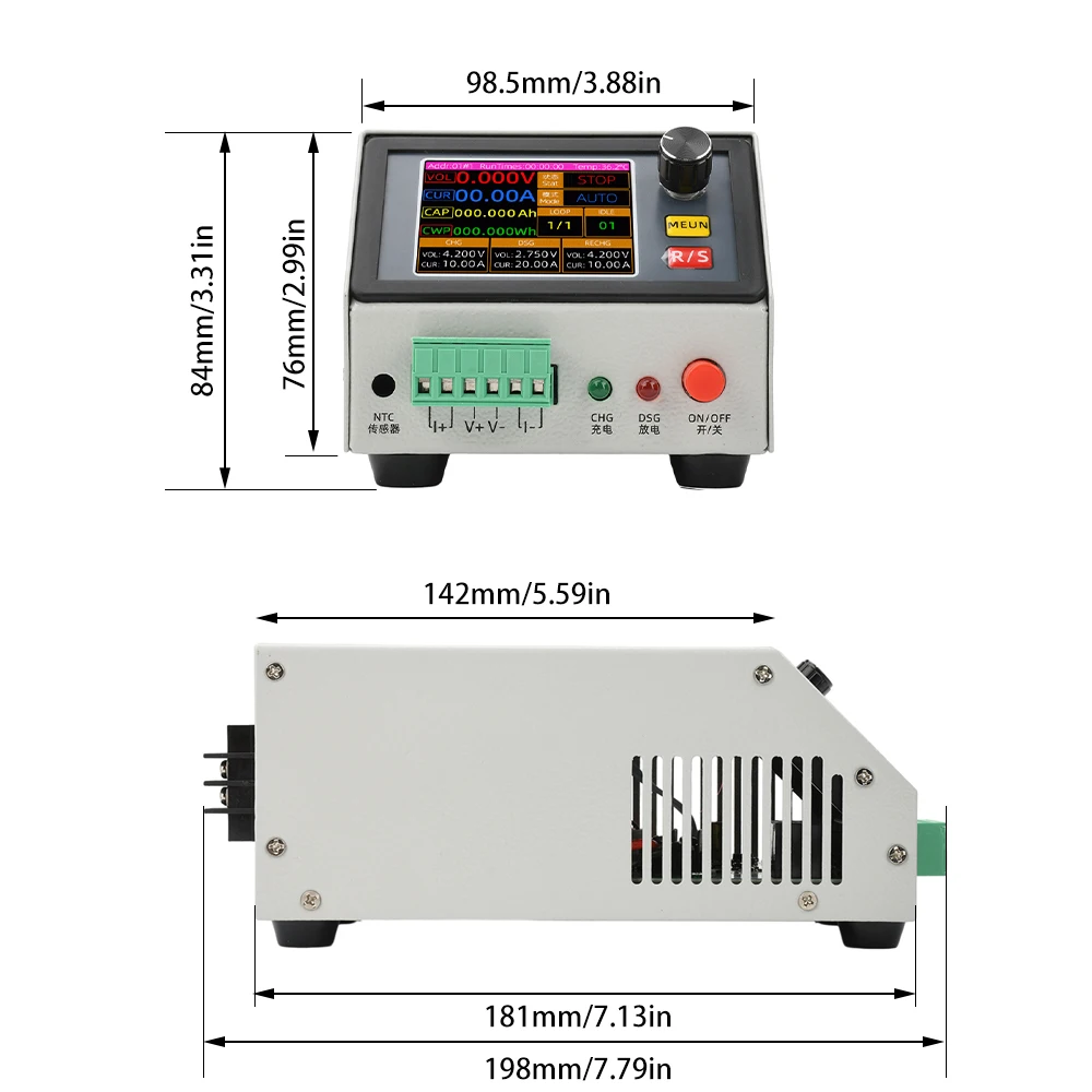 2.4-inch TFT Color Screen BT150W Battery Tester DC 12V/1A All-In-One Charging Discharging Capacity Tester 10A Charge 20A Dischar
2.4-inch TFT Color Screen BT150W Battery Tester DC 12V/1A All-In-One Charging Discharging Capacity Tester 10A Charge 20A Dischar