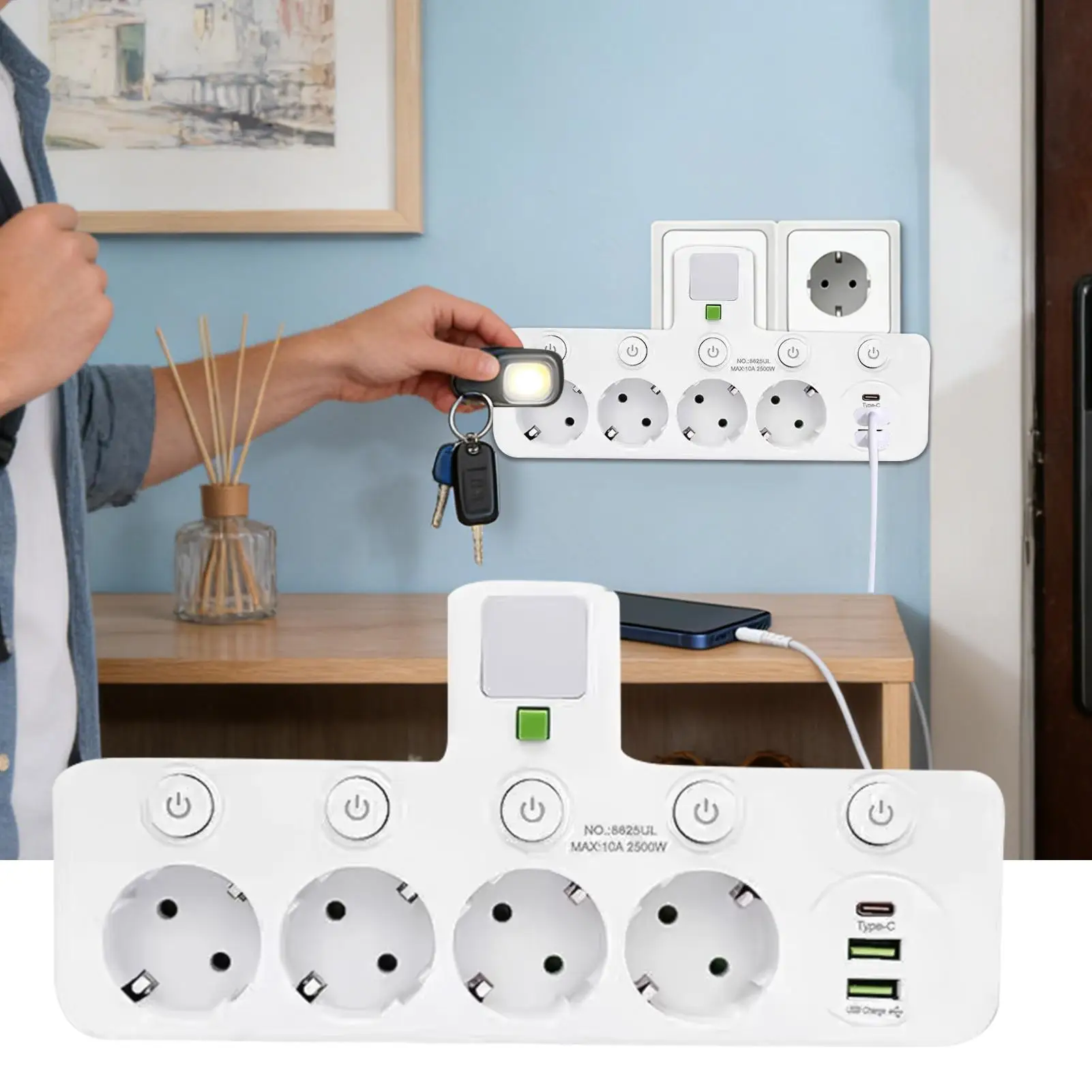 Дорожный адаптер 2500 Вт с защитой от перегрузки, многопортовый компактный USB-разъем для зарядного устройства, конвертер для телефона, ноутбука, электроники, офиса
Дорожный адаптер 2500 Вт с защитой от перегрузки, многопортовый компактный USB-разъем для зарядного устройства, конвертер для телефона, ноутбука, электроники, офиса