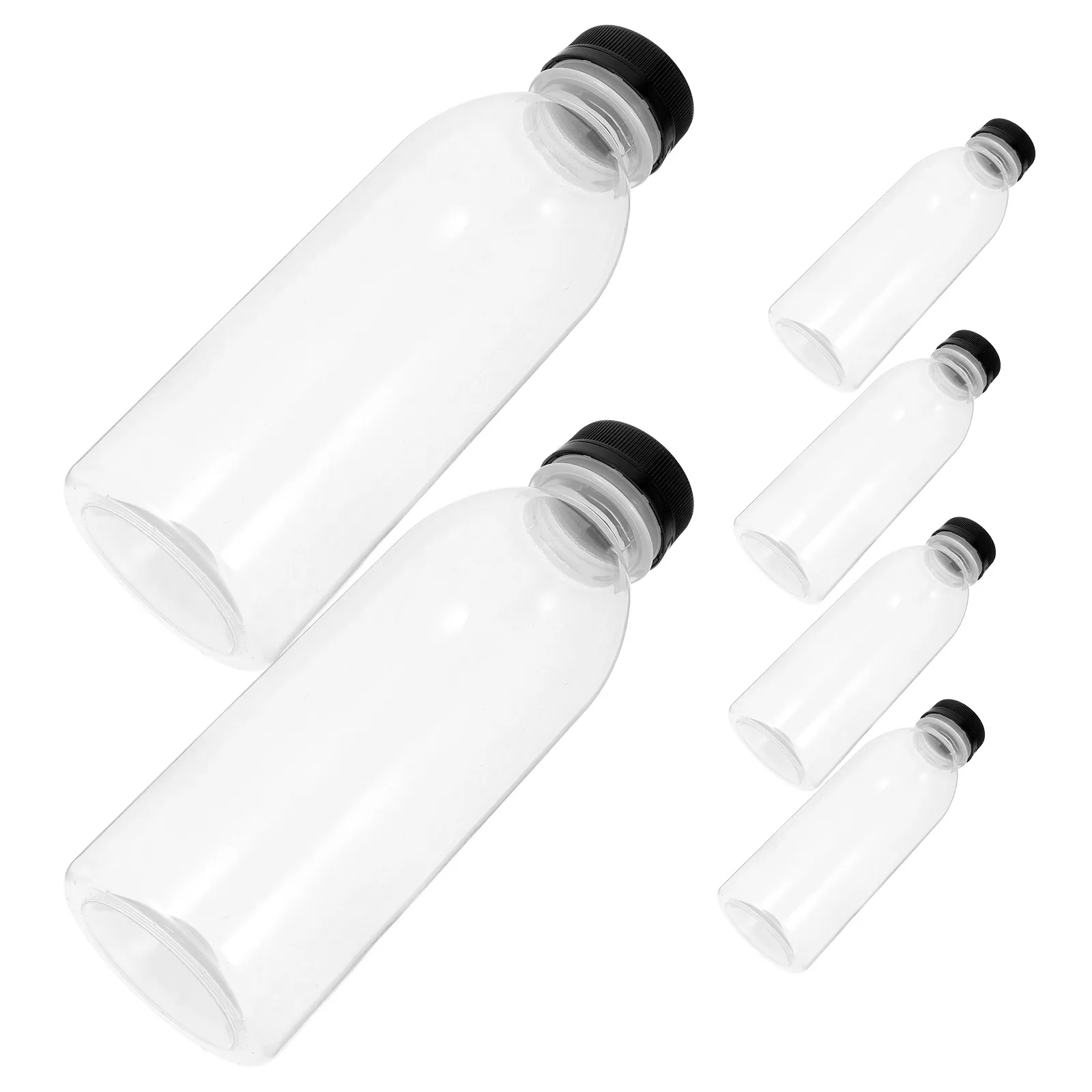 6pcs PET Drink Bottles for Juice Water Clear EcoFriendly Safe Storage Bottle Portable Black Kitchen Bar Storage
6pcs PET Drink Bottles for Juice Water Clear EcoFriendly Safe Storage Bottle Portable Black Kitchen Bar Storage