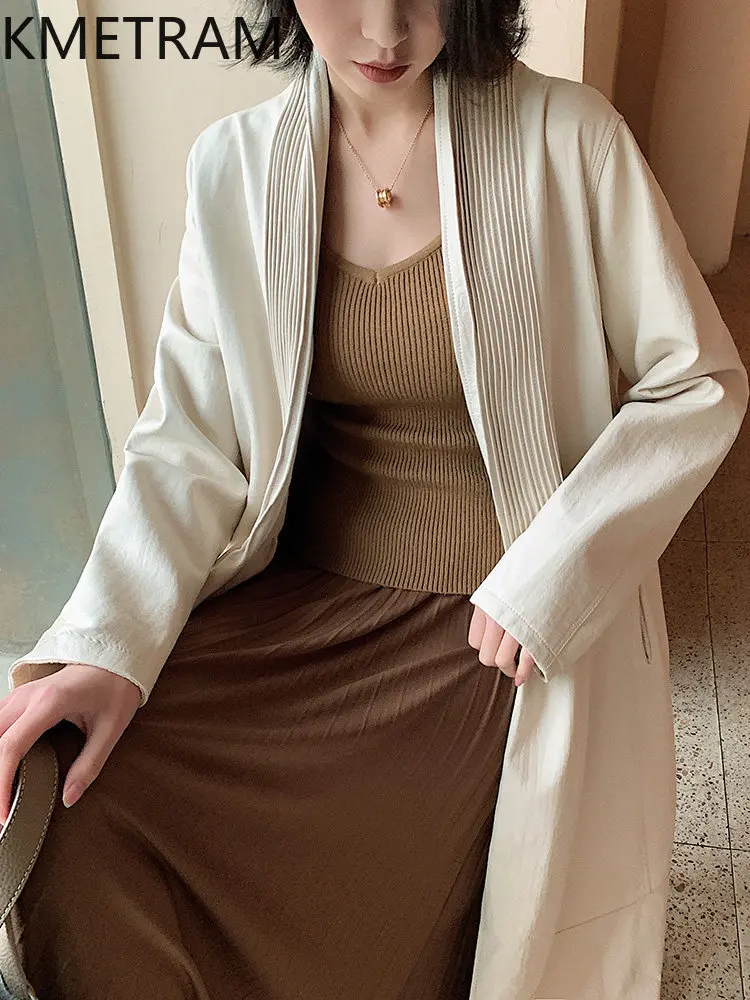 KMETRAM Real Italian Sheepskin Leather Jacket Woman Elegant Long Trench Coat with Belted Autumn Jackets New Women Clothing 2026
KMETRAM Real Italian Sheepskin Leather Jacket Woman Elegant Long Trench Coat with Belted Autumn Jackets New Women Clothing 2026