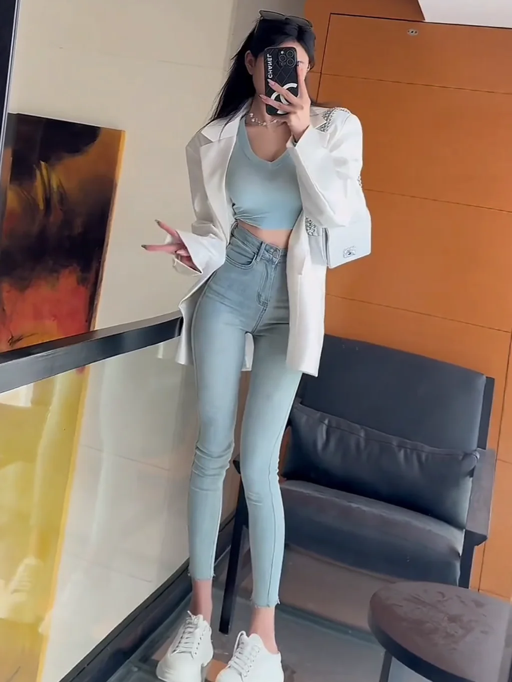 High Waist Elastic Slimming Jeans Women's High Rise Hip Lifting Nine Point Skinny Cotton Stretch Denim Spring Autumn
High Waist Elastic Slimming Jeans Women's High Rise Hip Lifting Nine Point Skinny Cotton Stretch Denim Spring Autumn