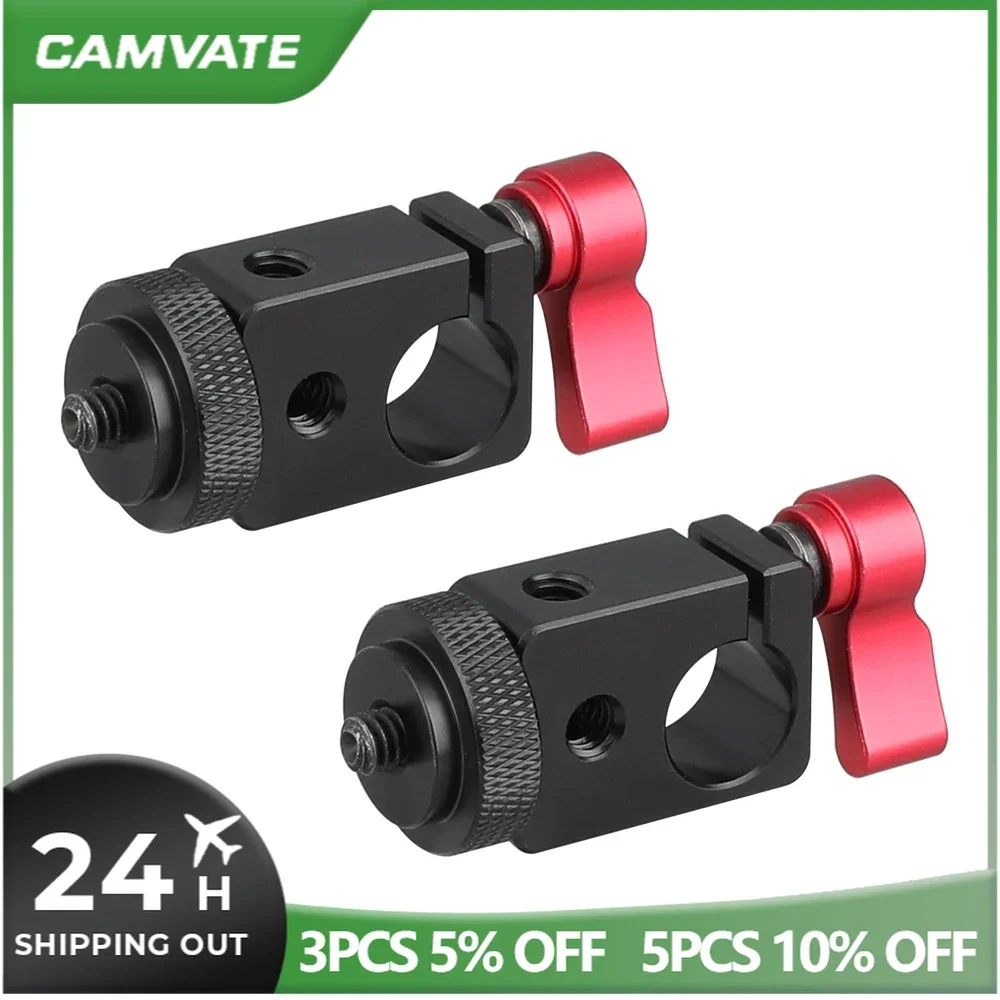 CAMVATE 15mm Single Rod Clamp Adapter With Thumbscrew Locking Knob 1/4"-20 threaded Mount For Camera Monitor Mic Video Light
CAMVATE 15mm Single Rod Clamp Adapter With Thumbscrew Locking Knob 1/4"-20 threaded Mount For Camera Monitor Mic Video Light