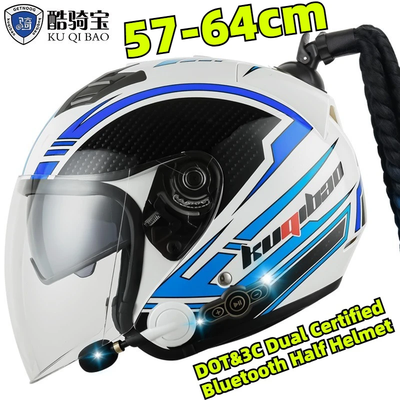 Motorcycle Bluetooth Half Helmet DOT 3C Certified With Braids Electric Scooter Headset Safety Protective Gear For Men Women
Motorcycle Bluetooth Half Helmet DOT 3C Certified With Braids Electric Scooter Headset Safety Protective Gear For Men Women