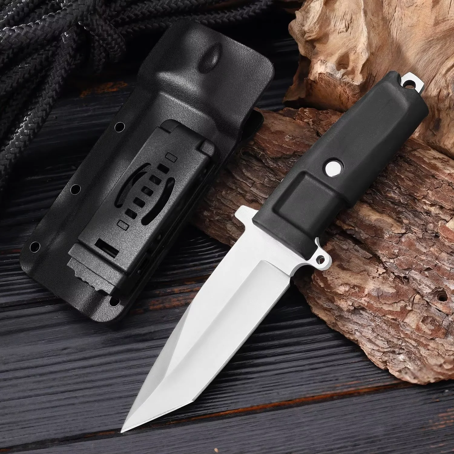 Stainless Steel Portable Short Knife with Sheath Durable Sharp Outdoor Camping Survival Tool for Self-sustaining
Stainless Steel Portable Short Knife with Sheath Durable Sharp Outdoor Camping Survival Tool for Self-sustaining