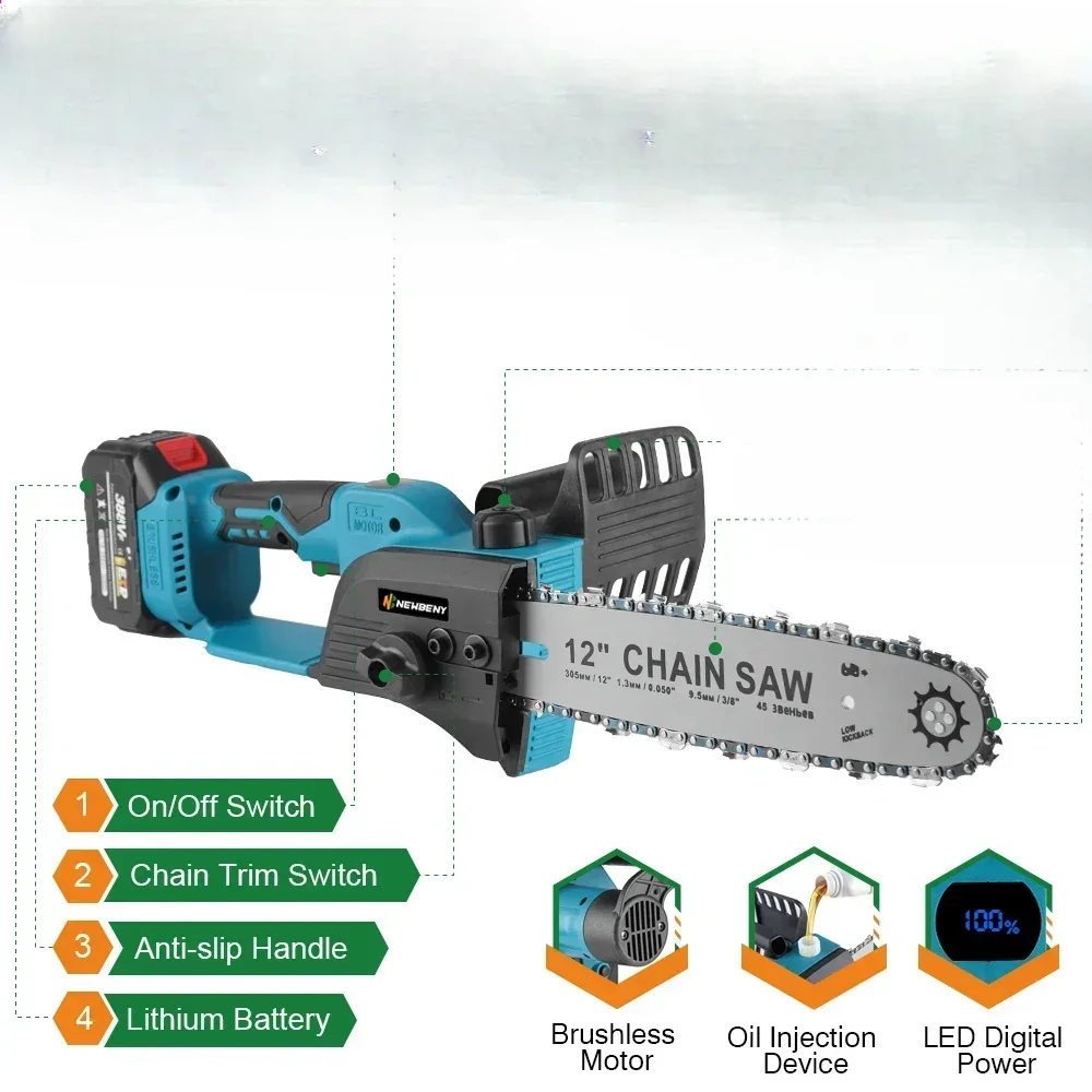 Для 12-дюймовой бесщеточной электрической пилы с масленкой, аккумуляторный портативный садовый деревообрабатывающий режущий инструмент, машина для Makita 18 В, батарея A
Для 12-дюймовой бесщеточной электрической пилы с масленкой, аккумуляторный портативный садовый деревообрабатывающий режущий инструмент, машина для Makita 18 В, батарея A