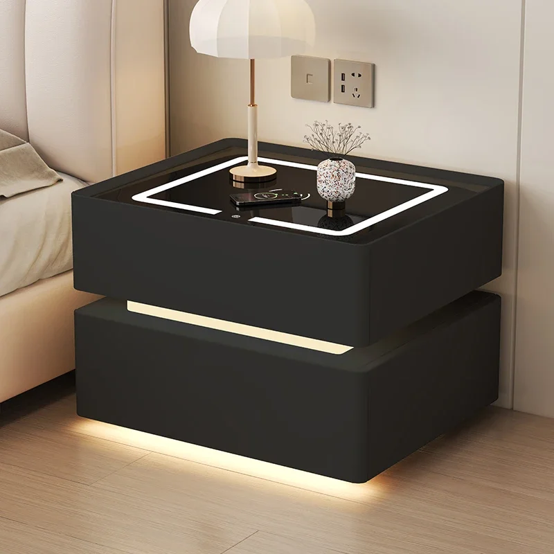 Modern WoodenNightstands Drawers Black Light Aesthetic Storage Side Bedsides Table Usb Charging Station Comodino Room Furniture
Modern WoodenNightstands Drawers Black Light Aesthetic Storage Side Bedsides Table Usb Charging Station Comodino Room Furniture