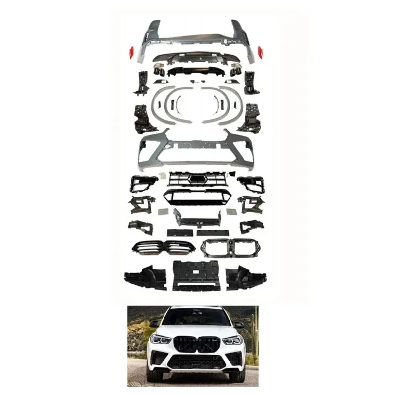 High quality G05 Upgrade X5M F95 Style bodykit Front and rear bumper grille Rear diffuser lip body kits for X5 2023+
High quality G05 Upgrade X5M F95 Style bodykit Front and rear bumper grille Rear diffuser lip body kits for X5 2023+