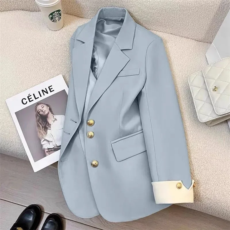 Korean Female Long Sleeves Suit Outwear Ladies Fashion Leisure Blazer Jacket Spring Autumn Women Single Breasted Buckle Top Coat
Korean Female Long Sleeves Suit Outwear Ladies Fashion Leisure Blazer Jacket Spring Autumn Women Single Breasted Buckle Top Coat