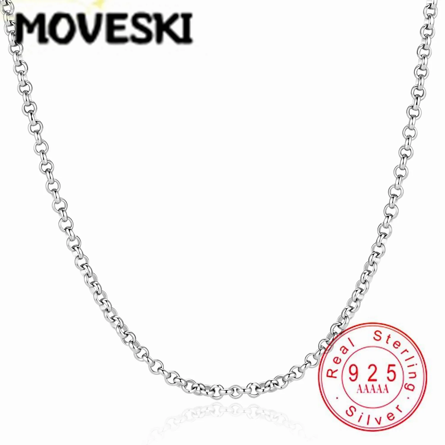 Real 925 Sterling Silver Chain Necklace Round Link Cable Chain Adjustable 45+5cm Blank DIY Pendant Base Fine Jewelry For Women
Real 925 Sterling Silver Chain Necklace Round Link Cable Chain Adjustable 45+5cm Blank DIY Pendant Base Fine Jewelry For Women