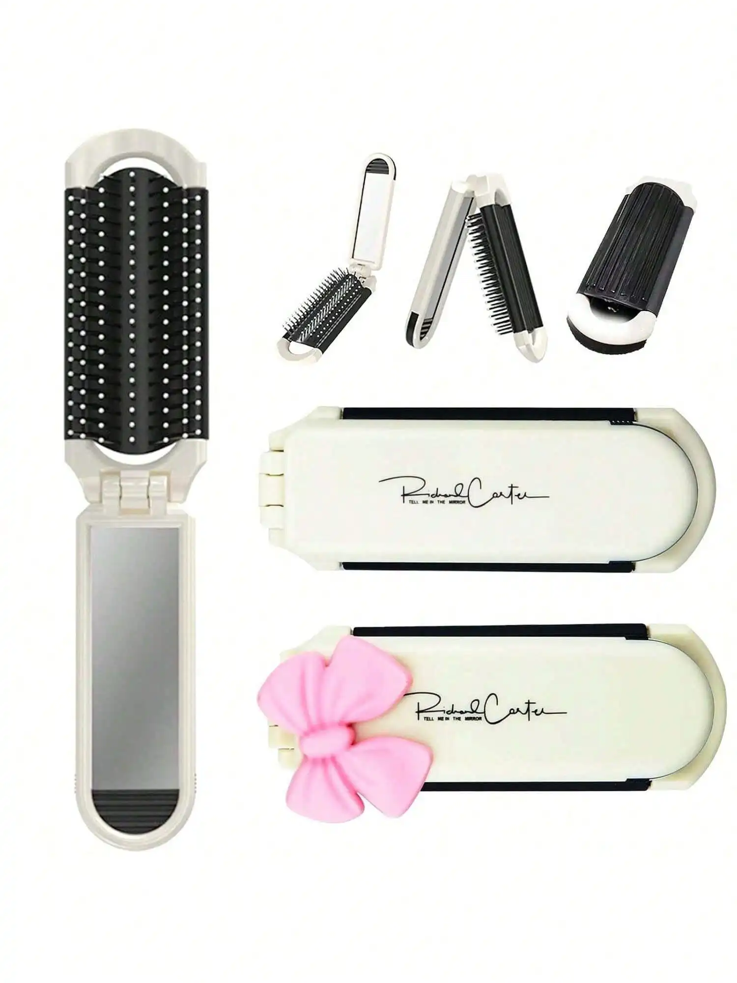 1pc Ladies' Portable Folding Mini Air Cushion Comb With Mirror - Compact Travel Design, Ergonomic Handle, Stylish Hair Brush, Durable Plastic Bristles, Portable Beauty Tool, Sturdy Structure, Suitable For Frequent Travelers, Quick Grooming, Essential For
1pc Ladies' Portable Folding Mini Air Cushion Comb With Mirror - Compact Travel Design, Ergonomic Handle, Stylish Hair Brush, Durable Plastic Bristles, Portable Beauty Tool, Sturdy Structure, Suitable For Frequent Travelers, Quick Grooming, Essential For