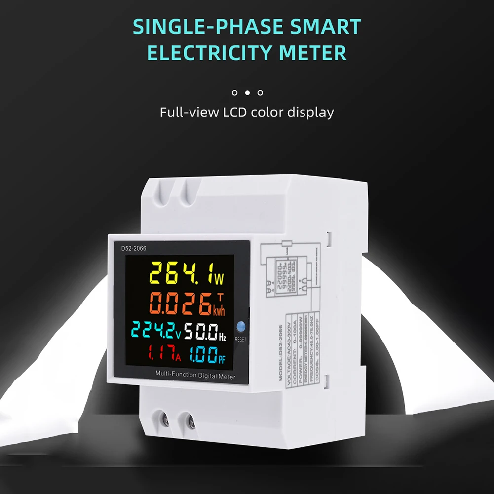 D52-2066 Multifunctional Digital Meter Single-Phase Voltage Current Power Meter Equipped With Full-View LCD Color Display
D52-2066 Multifunctional Digital Meter Single-Phase Voltage Current Power Meter Equipped With Full-View LCD Color Display