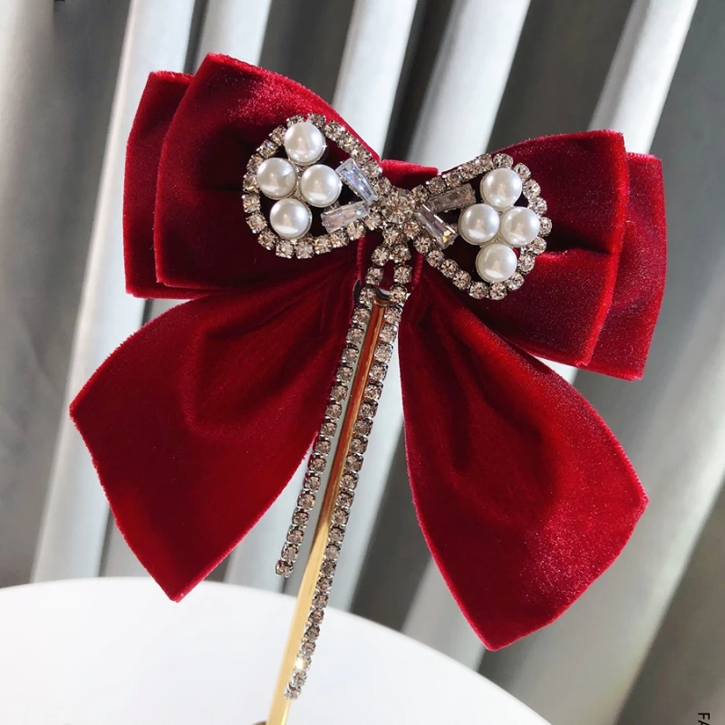 French Vintage Lolita Bow Tie, Red Velvet Pearl Tassels, Double Bow Wedding Birthday Party, Graduation Brooch Decoration
French Vintage Lolita Bow Tie, Red Velvet Pearl Tassels, Double Bow Wedding Birthday Party, Graduation Brooch Decoration