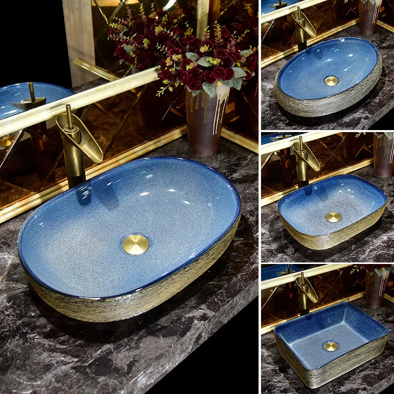 Europe Vintage Style Art Porcelain Countertop Basin Sink Handmade Ceramic Bathroom Vessel Sink Vanities porcelain bathroom sink
Europe Vintage Style Art Porcelain Countertop Basin Sink Handmade Ceramic Bathroom Vessel Sink Vanities porcelain bathroom sink