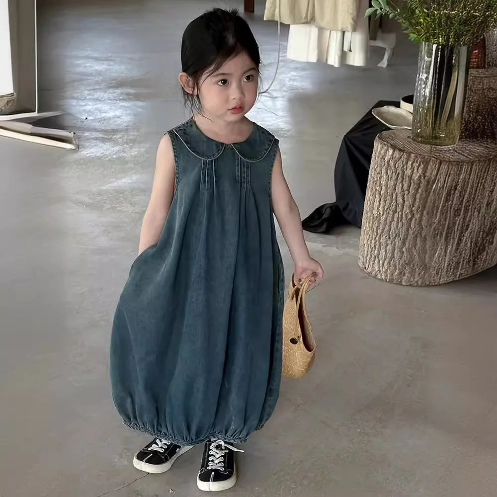 Baby Girl Dress Children Cowboy Lantern Skirt 2024 Summer New Korean Style Girls Sleeveless Vest Denim Skirt Dress
Baby Girl Dress Children Cowboy Lantern Skirt 2024 Summer New Korean Style Girls Sleeveless Vest Denim Skirt Dress