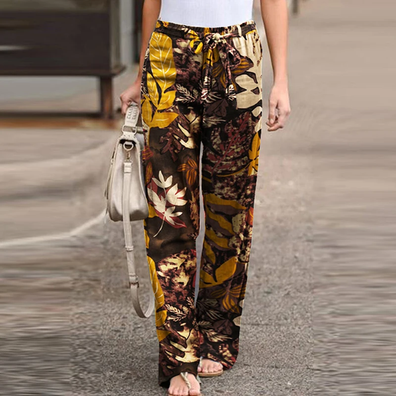 Vintage Women Printed Elastic Waist Pants Spring Fall Fashion Drawstring Wide Leg Trousers Ladies Casual Loose Long Pantalones
Vintage Women Printed Elastic Waist Pants Spring Fall Fashion Drawstring Wide Leg Trousers Ladies Casual Loose Long Pantalones