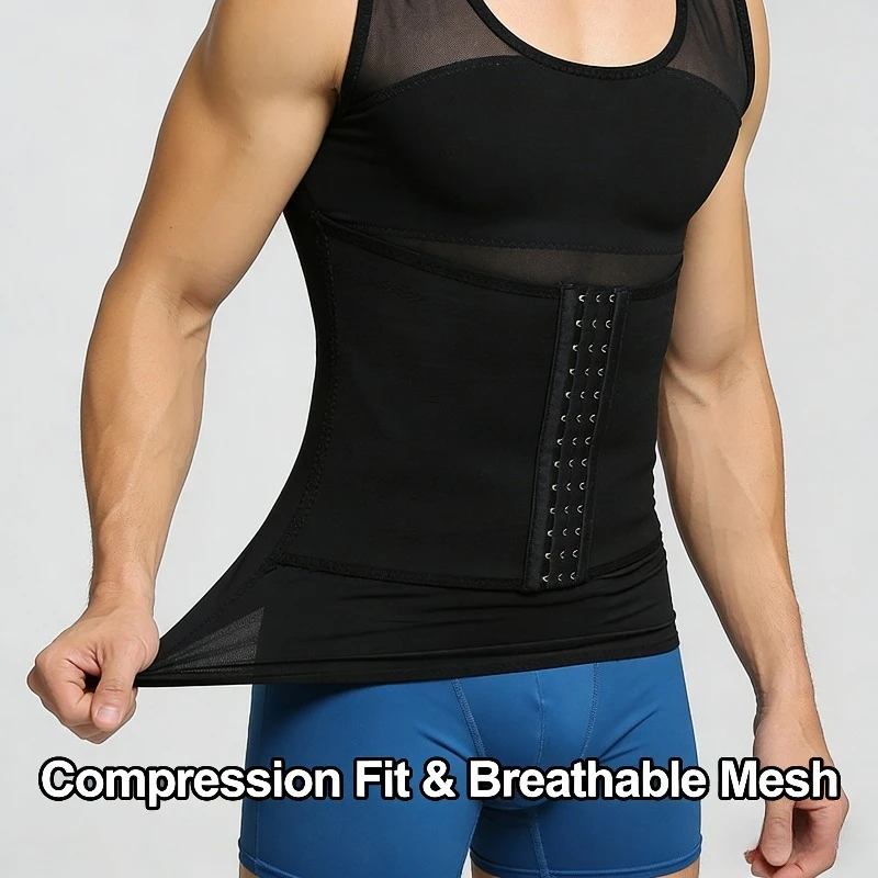 Men's Body Shaper Compression Vest Abdomen Shapewear Tummy Slimming Sheath Belly Trimmer Shapers Corset Waist Trainer Tops
Men's Body Shaper Compression Vest Abdomen Shapewear Tummy Slimming Sheath Belly Trimmer Shapers Corset Waist Trainer Tops