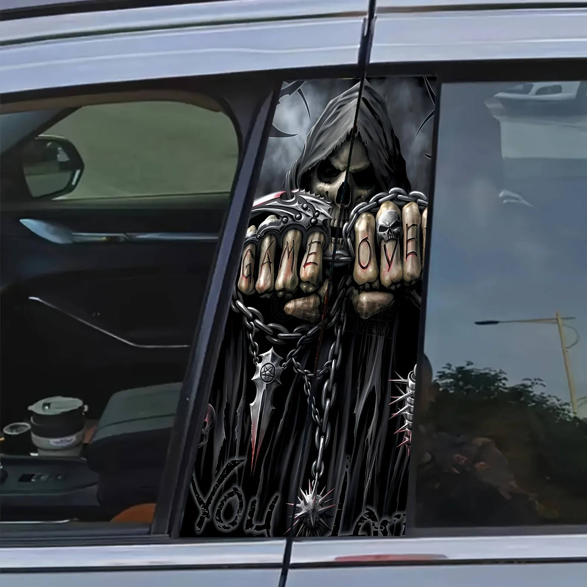 2 Pieces Matte Vinyl Skull Car Stickers - Scratch Resistant, Waterproof, Sunscreen PVC Material for B-Pillars - Easy to Paste
2 Pieces Matte Vinyl Skull Car Stickers - Scratch Resistant, Waterproof, Sunscreen PVC Material for B-Pillars - Easy to Paste